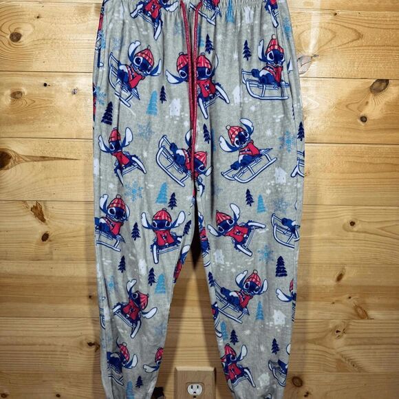 Disney Lilo & Stitch Women's Winter Gray Soft Pajama Jogger - Picture 1 of 11